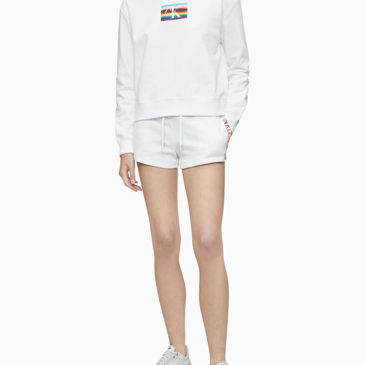 CALVIN KLEIN - Polerón Pride Multilogo Blanco Calvin Klein Jeans