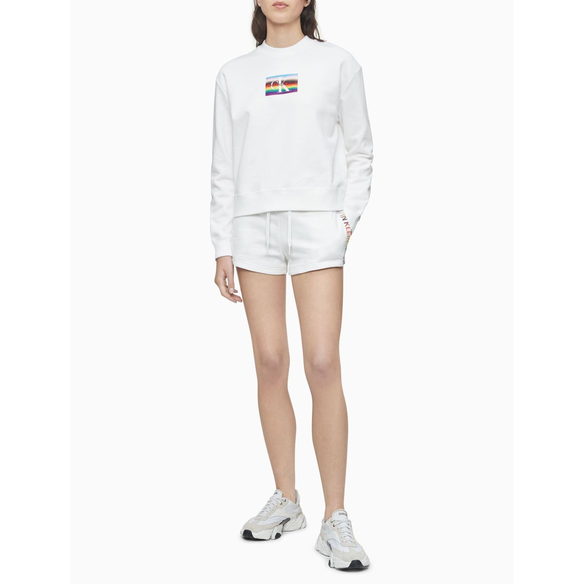 CALVIN KLEIN - Polerón Pride Multilogo Blanco Calvin Klein Jeans