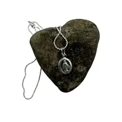 GENERICO - Colgante Virgen Del Rayo + Cadena Plata Italiana 925 Mujer