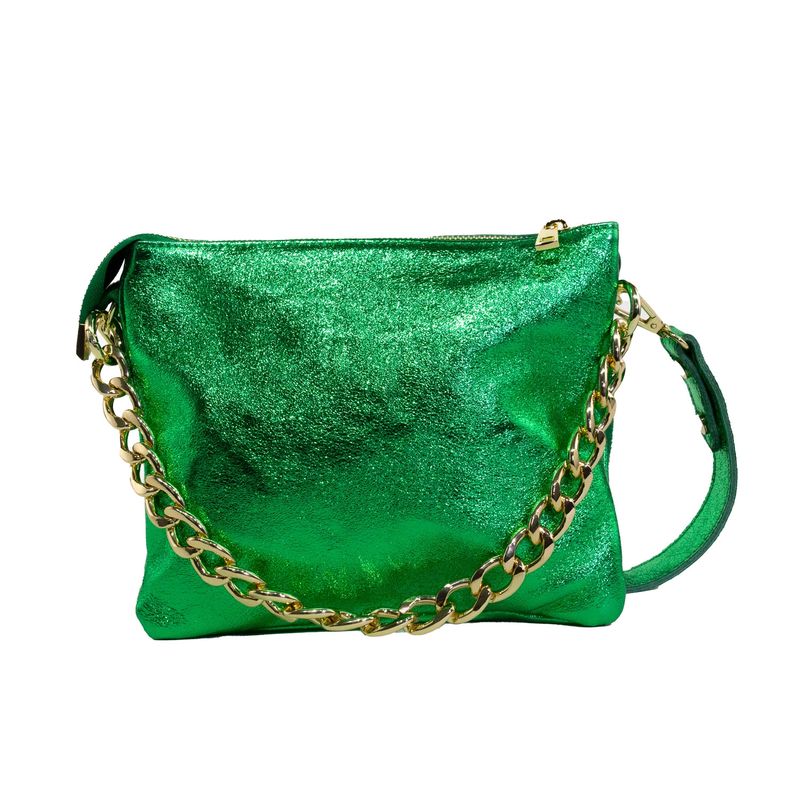 MAILEA - Cartera ecocuero 3 materiales para mujer verde