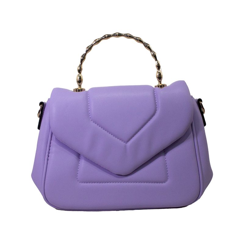MAILEA - Cartera ecocuero acolchada para mujer lila