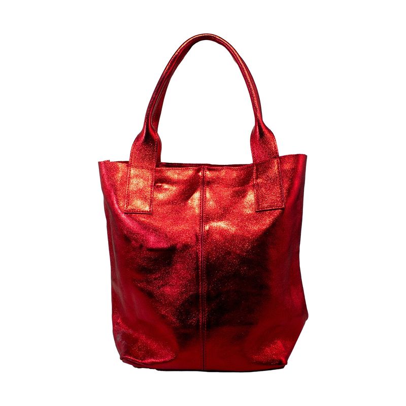 MAILEA - Cartera ecocuero saca brillo para mujer rojo