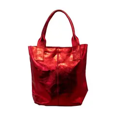 MAILEA - Cartera ecocuero saca brillo para mujer rojo