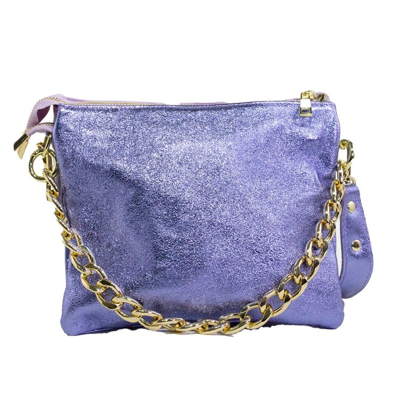 MAILEA - Cartera ecocuero 3 materiales para mujer lila