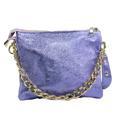MAILEA - Cartera ecocuero 3 materiales para mujer lila