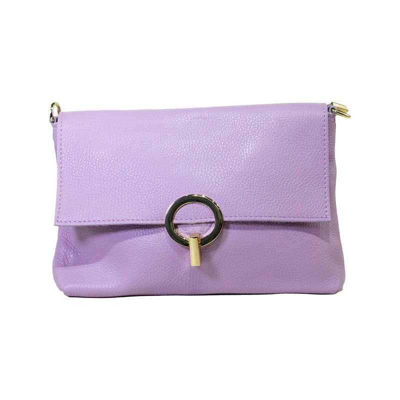 MAILEA - Cartera ecocuero cerrojo redondo para mujer lila