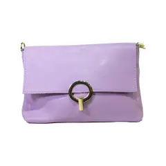 MAILEA - Cartera ecocuero cerrojo redondo para mujer lila