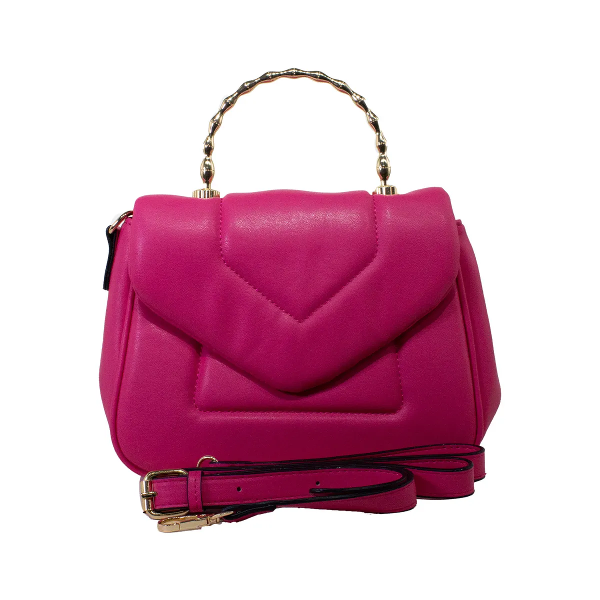 MAILEA - Cartera ecocuero acolchada para mujer coral
