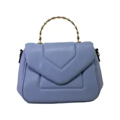 MAILEA - Cartera ecocuero acolchada para mujer celeste