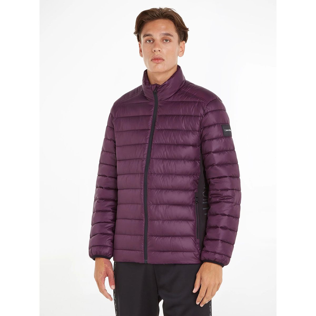 CALVIN KLEIN - Parka Recycled Side Logo Púrpura Calvin Klein