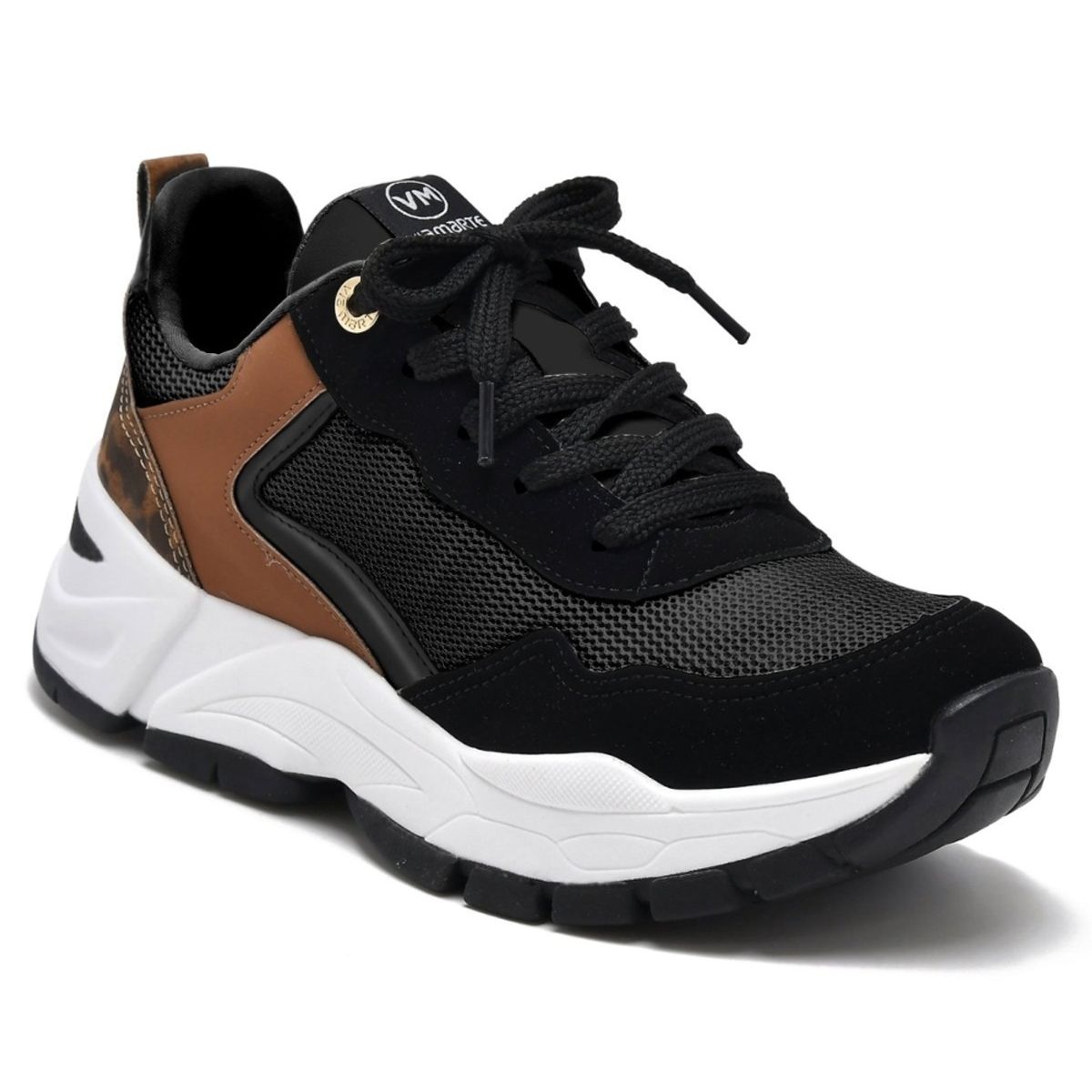 VIA MARTE - ZAPATILLA MUJER  NEGRA PRINT