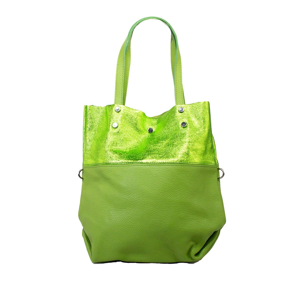 MAILEA - Cartera ecocuero franja brillo para mujer verde