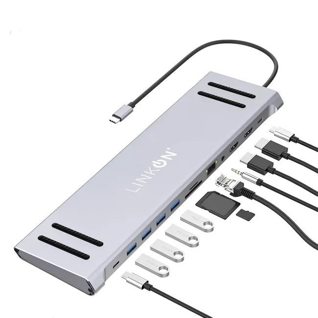 LINKON - Hub Usb C 12 en 1 Linkon para Mac Windows Docking Station