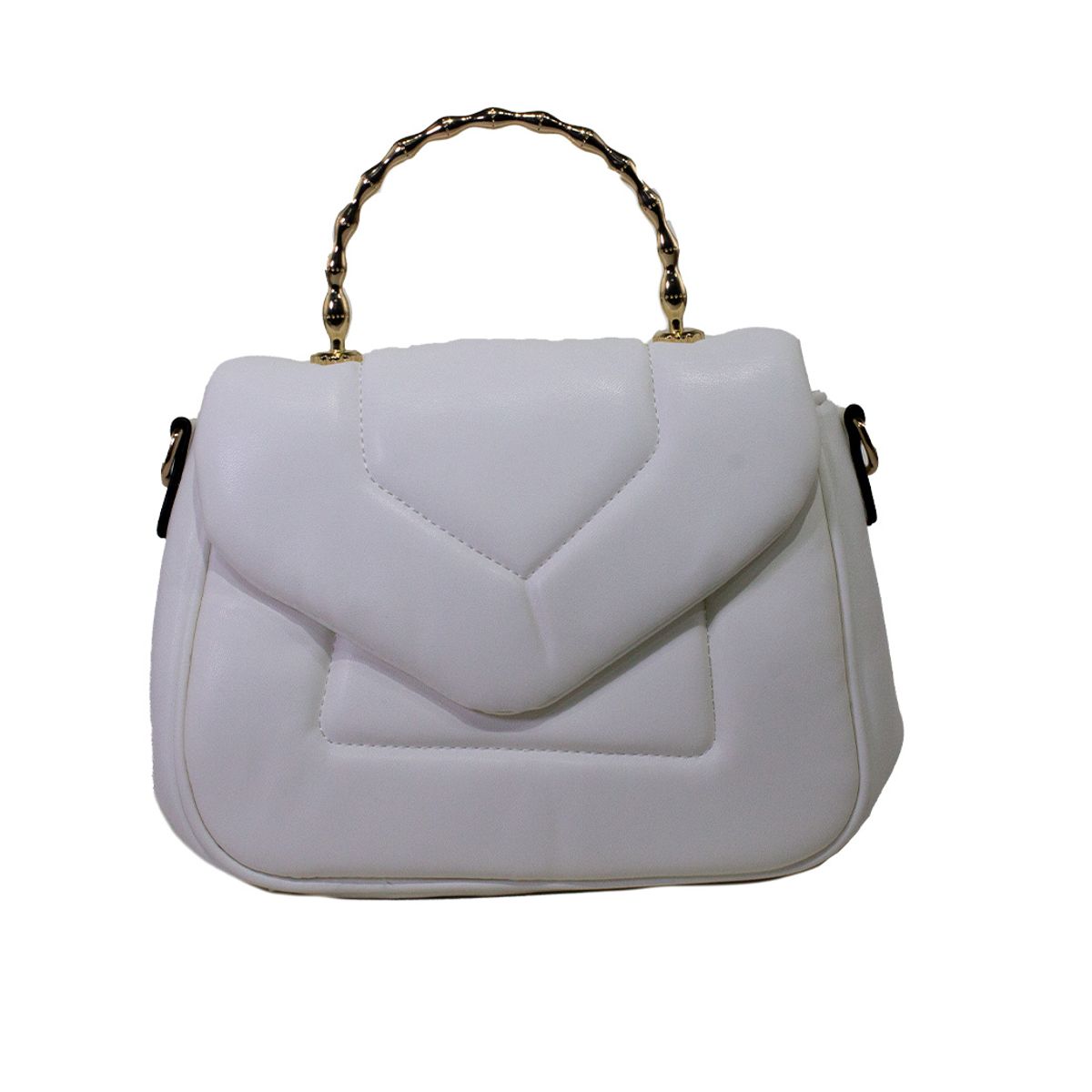 MAILEA - Cartera ecocuero acolchada para mujer blanco