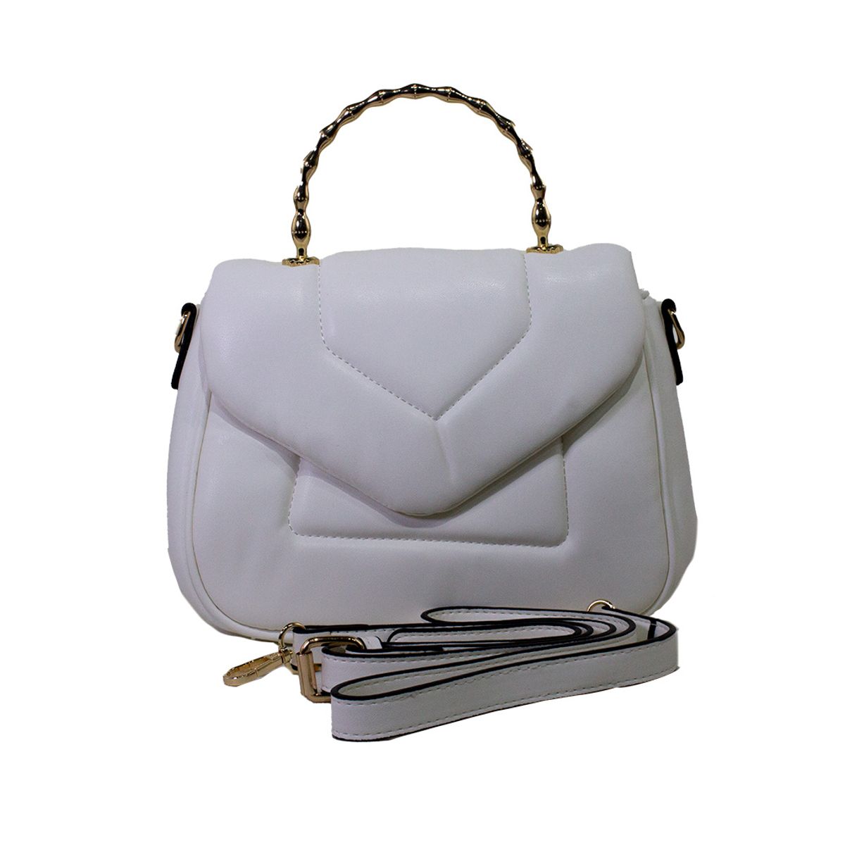 MAILEA - Cartera ecocuero acolchada para mujer blanco