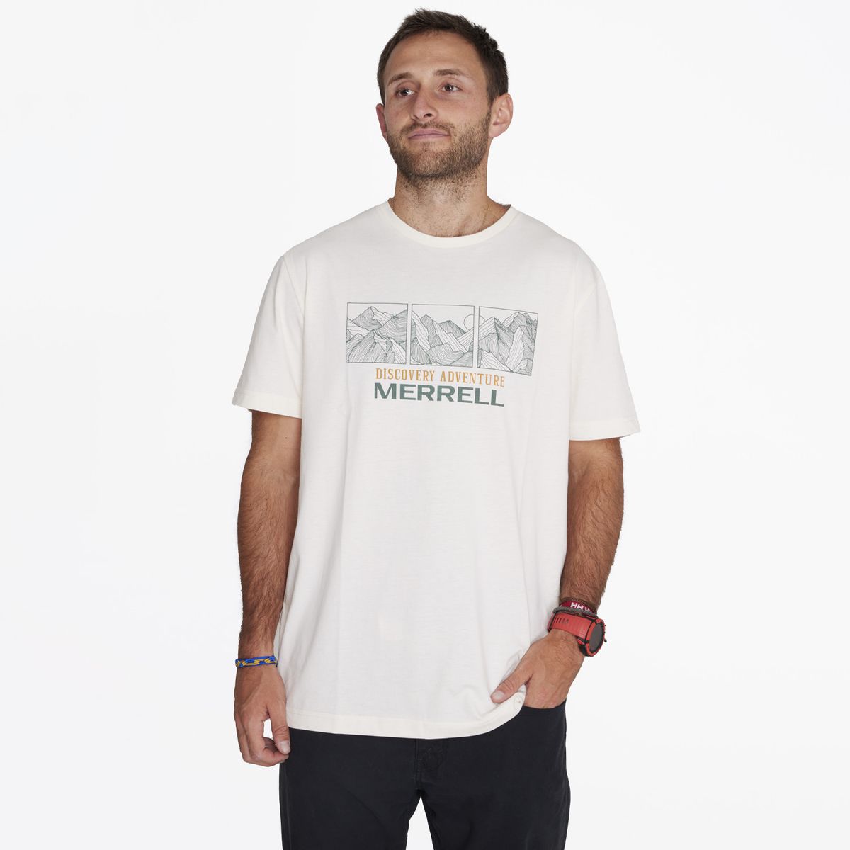MERRELL - Polera M/C T-Shirt Short Sleeve Blanco Hombre MERRELL