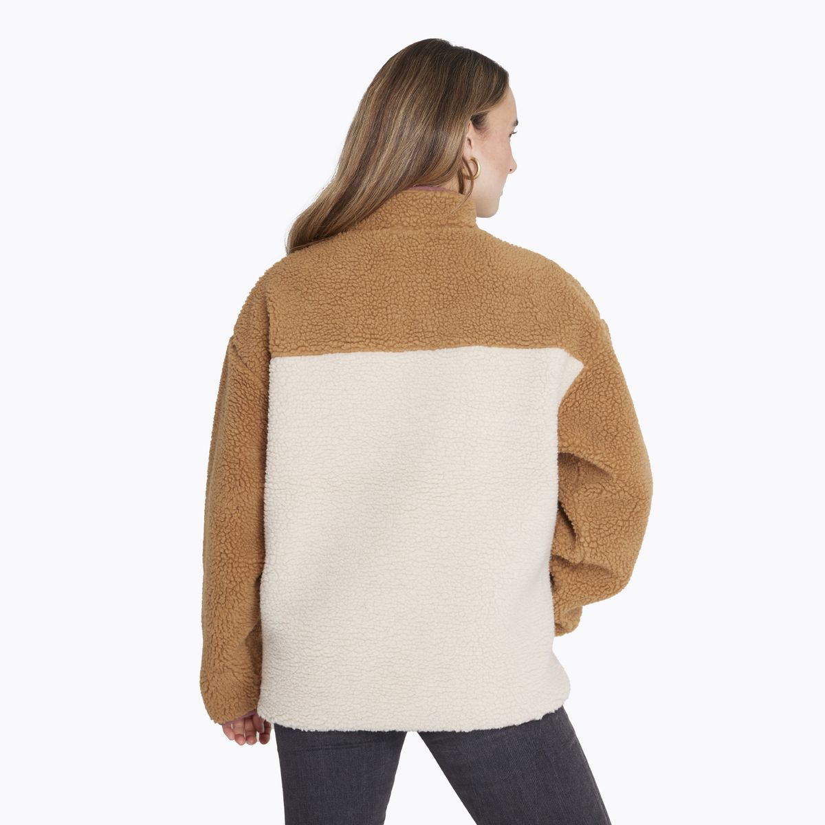 MERRELL - Polar Half Zipper Sherpa Café Mujer MERRELL