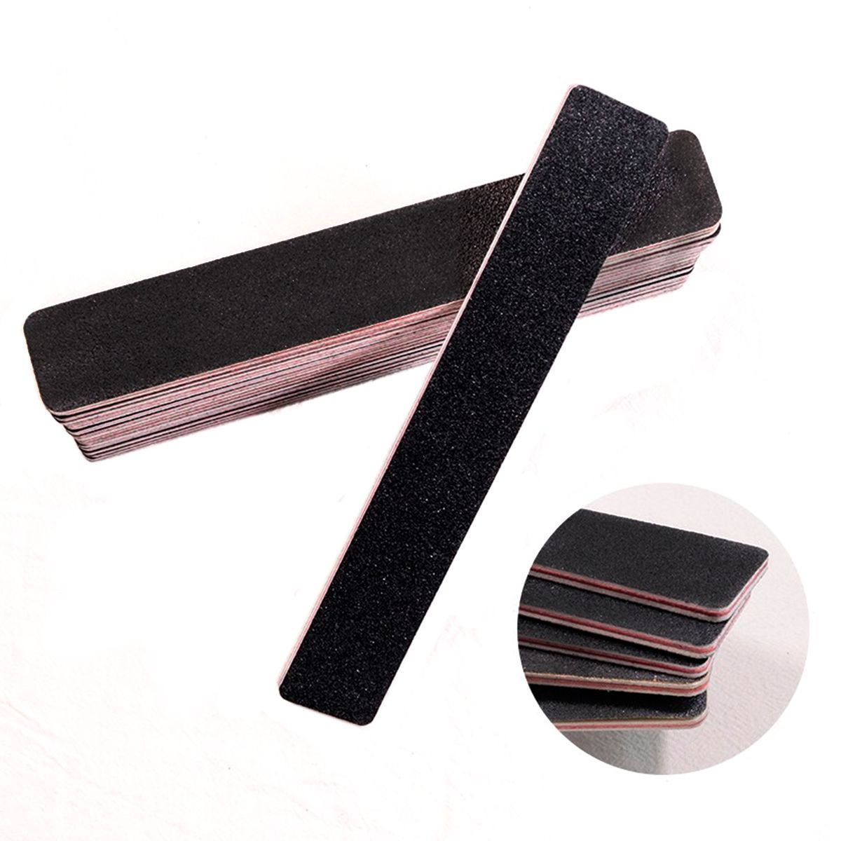 DDETALLES - Pack Caja 24 limas negras rectangulares 100/180