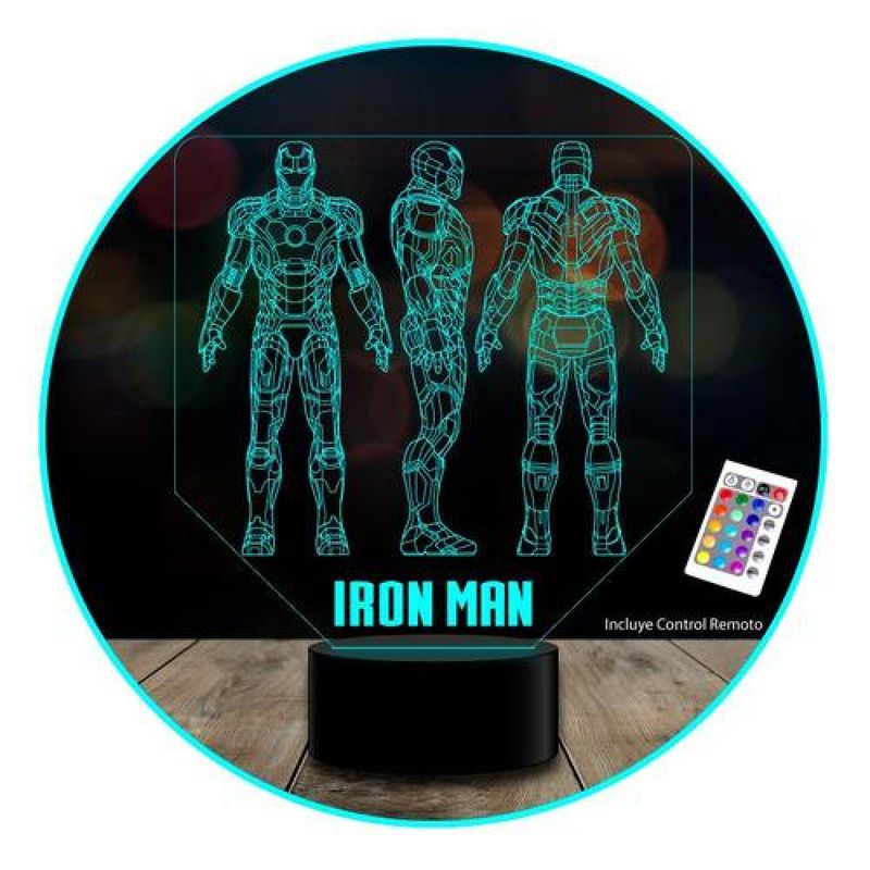 GENERICO - Lámpara 3d Triple Iron Man Marvel Avengers Acrilico