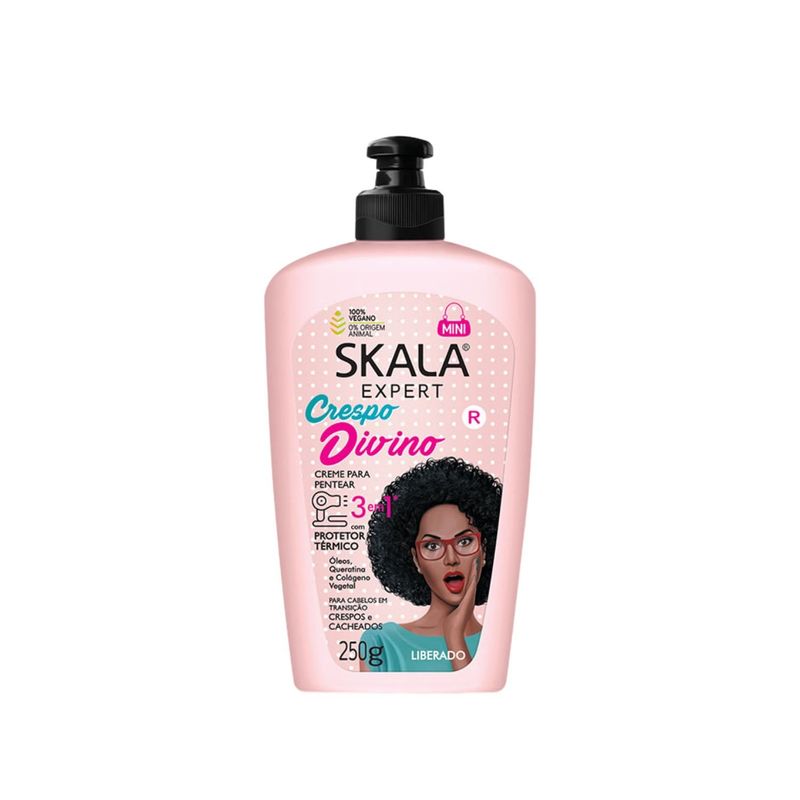 SKALA - Crema para Peinar Skala 3 en 1 Crespo Divino 250g Hidrata Antifrizz.