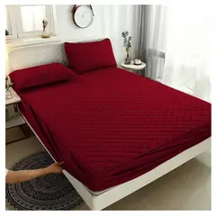 GENERICO - Cubrecolchon Impermeable 2 Plazas Burdeo