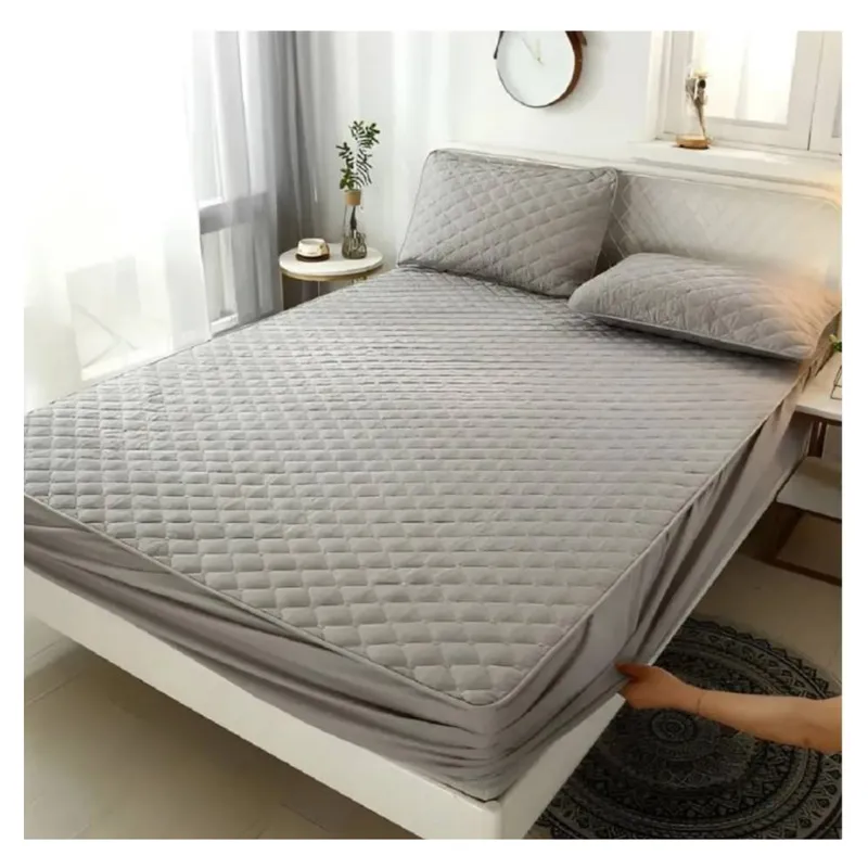 GENERICO - Cubrecolchon Impermeable 1.5 Plaza Gris
