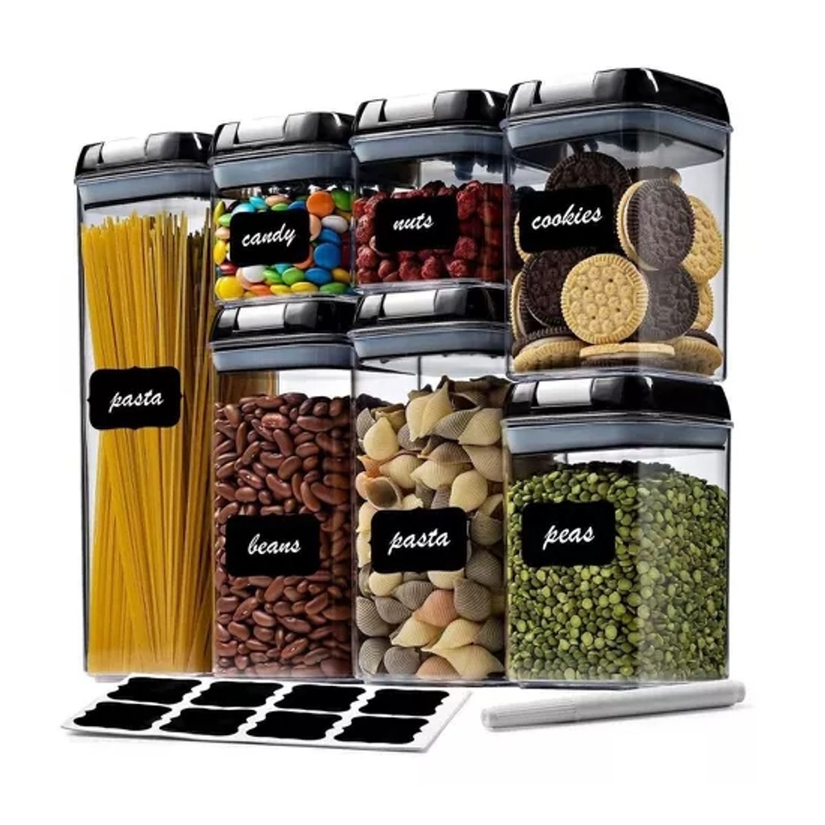 GENERICO - Set De 7 Envases Herméticos Recipientes De Diferentes Tamaños