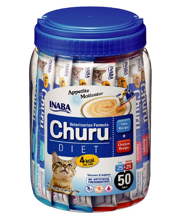 Churu Diet Gatos Sabor Pollo Y Atun Frasco Con 50 Unidades