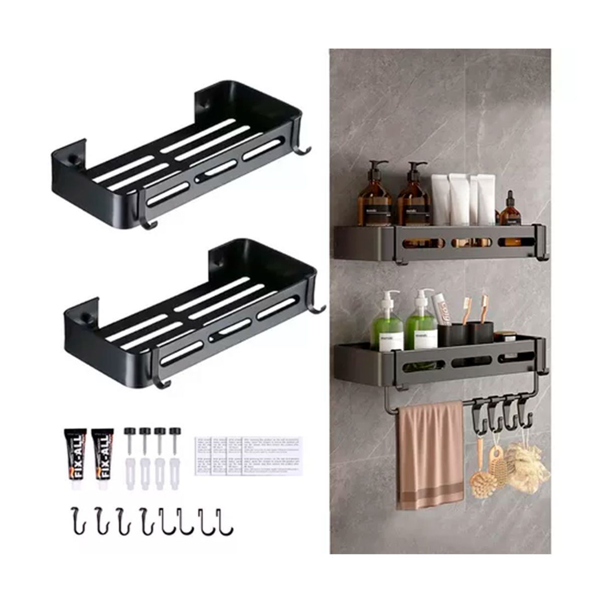 GENERICO - Organizador De Ducha Repisa Baño Y Cocina Adhesivo