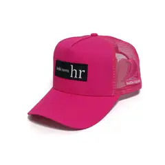 HELLE RAVEN HR - Gorro snapback marca visera curva etiqueta color fucsia