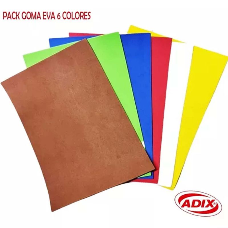 GENERICO - Láminas goma EVA colores 20 x 30 cm Surtido 10 colores adex