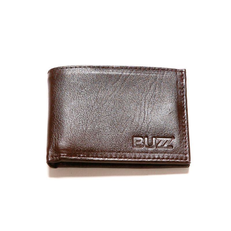 BUZZ - Billetera Cuero Marron Hombre
