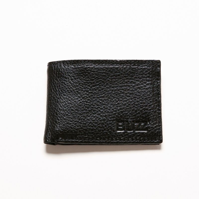 BUZZ - Billetera de Cuero Negro Hombre