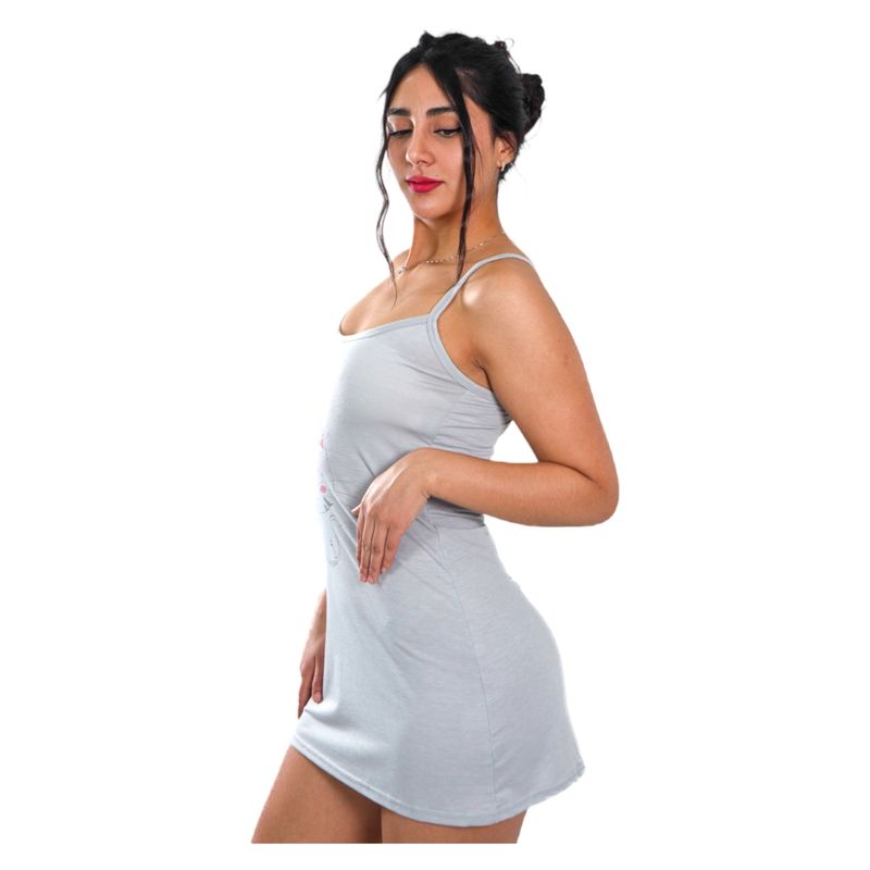 MEDIA LUNA - Pijama Camisola Corta de Tirantes Mujer Diseño Gatita Coronada