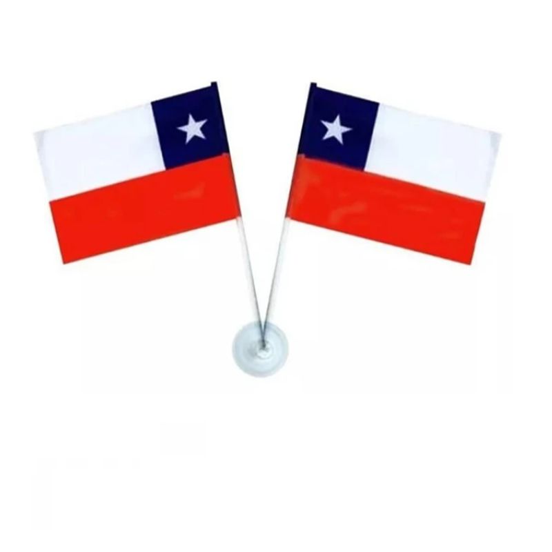GENERICO - Pack X2 Banderas De Chile Decorativa Bandera Chile 10x15 Fiestas