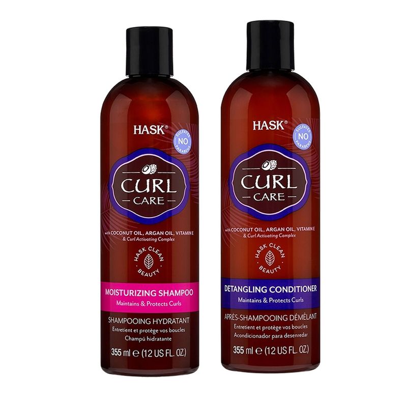 HASK - Shampoo + Acondicionador Pelo Crespo Sin Frizz Hask Coco..-