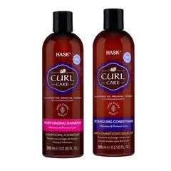 HASK - Shampoo + Acondicionador Pelo Crespo Sin Frizz Coco..-