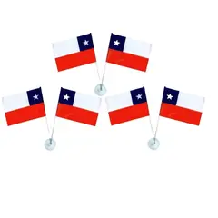 GENERICO - Pack X6 Banderas De Chile Decorativa Bandera Chile 10x15 Fiestas