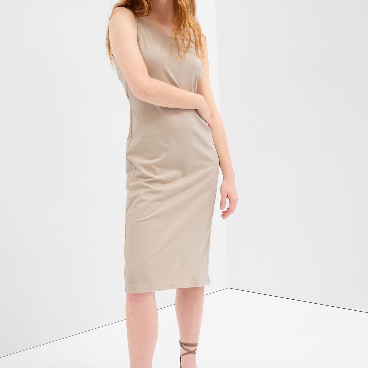 GAP - Vestido Mujer Espalda Abierta Beige GAP