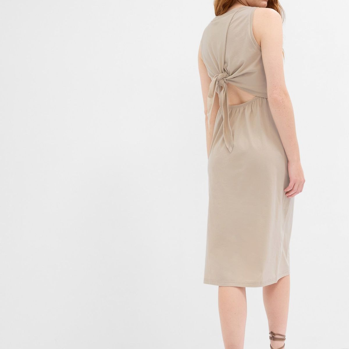 GAP - Vestido Mujer Espalda Abierta Beige GAP
