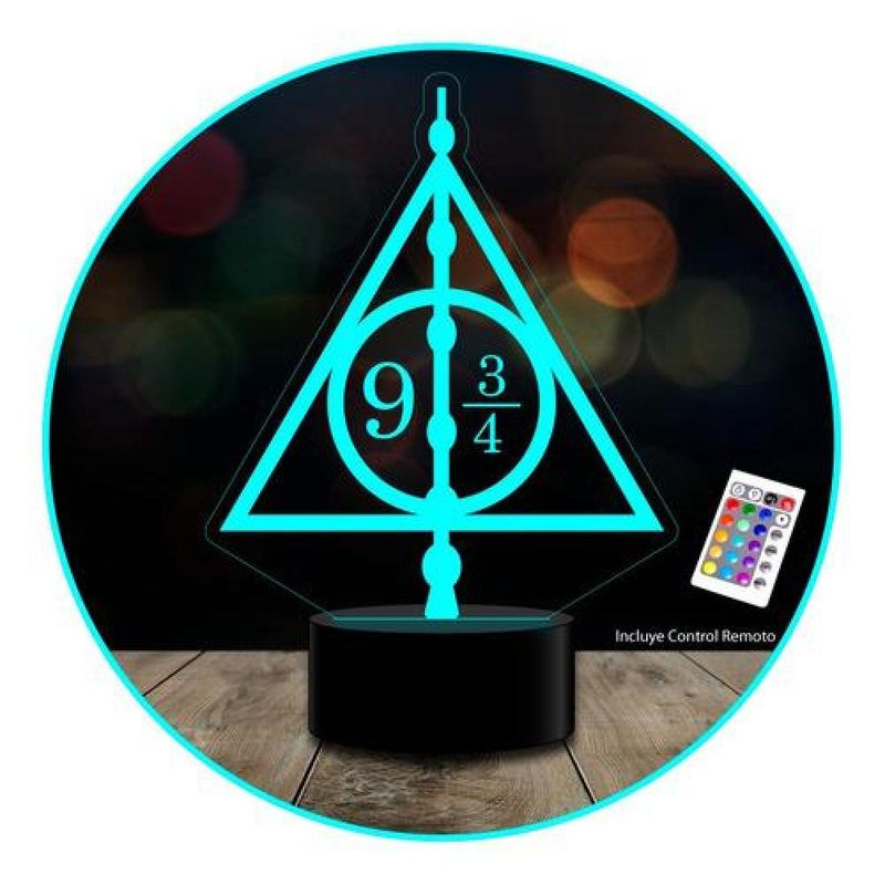 GENERICO - Lampara 3d Harry Potter Reliquias De La Muerte C/ Remoto