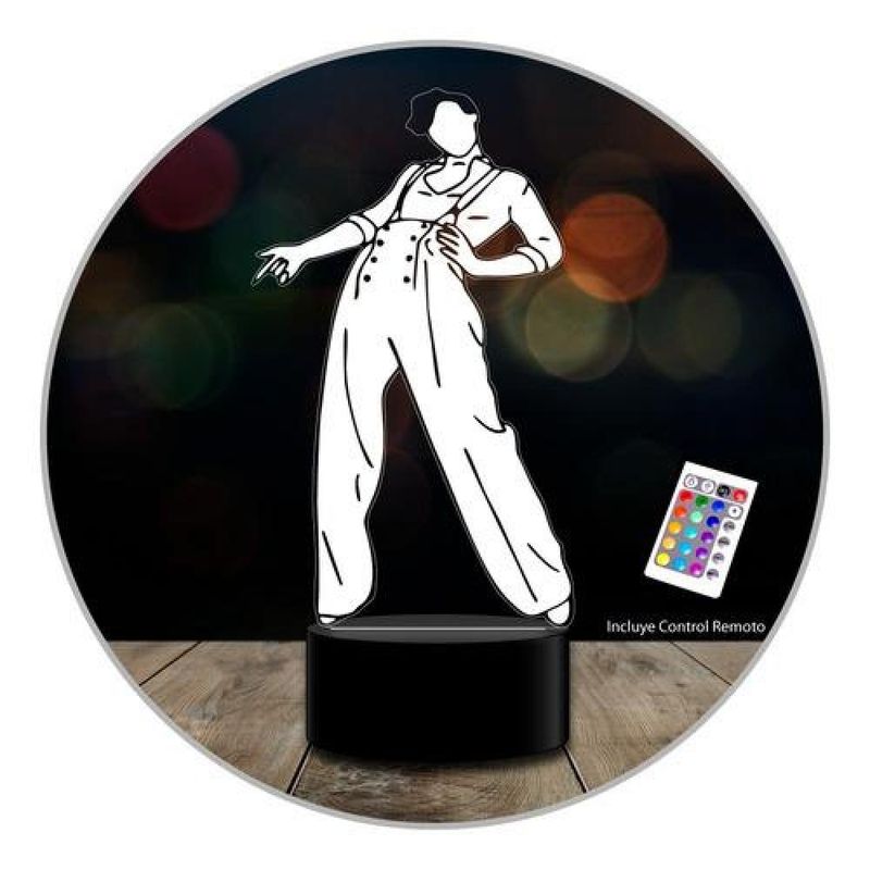 GENERICO - Lampara 3d Harry Styles Cantante 16 Colores Control Remoto