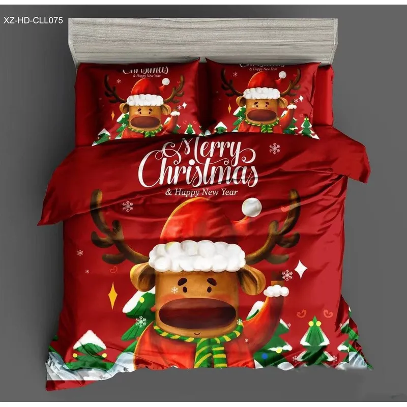 GENERICO - CUBRECAMA 2 plaza de verano diseño estampado reno traje navidad. TF