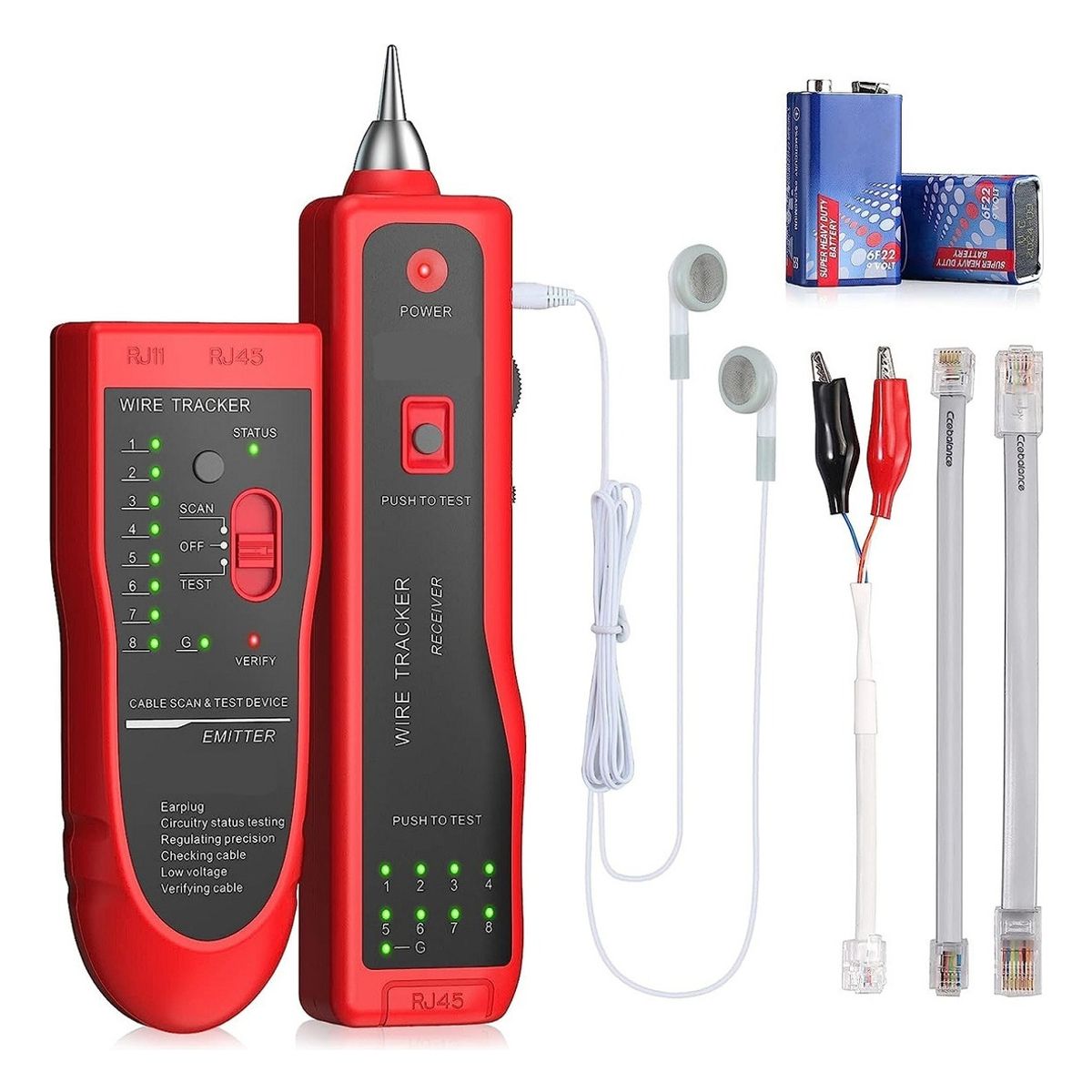 U BUY - Probador De Red Lan Rj45 Tester Wire Tracker Cable Rj11