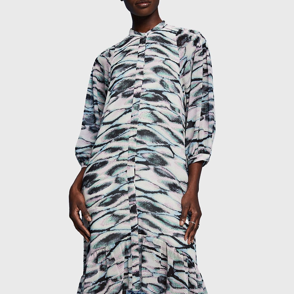 ESPRIT - Vestido Midi De Gasa Y Volados Mujer Esprit ESPRIT