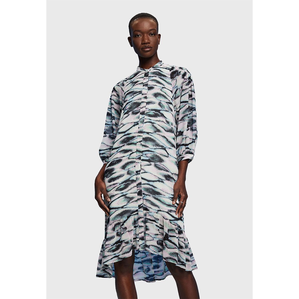 ESPRIT - Vestido Midi De Gasa Y Volados Mujer Esprit ESPRIT