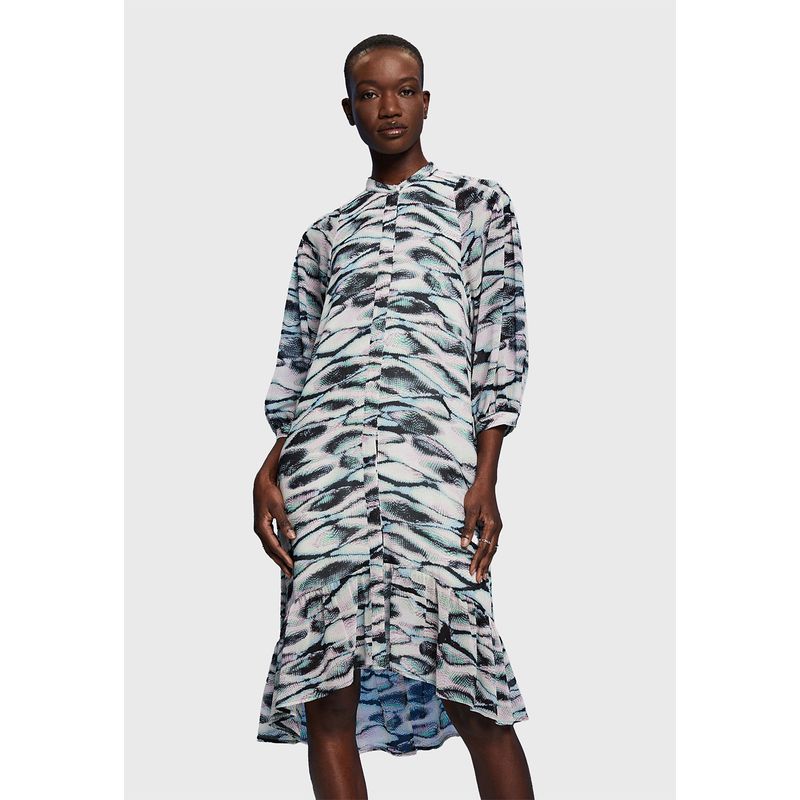 ESPRIT - Vestido Midi De Gasa Y Volados Mujer Esprit ESPRIT