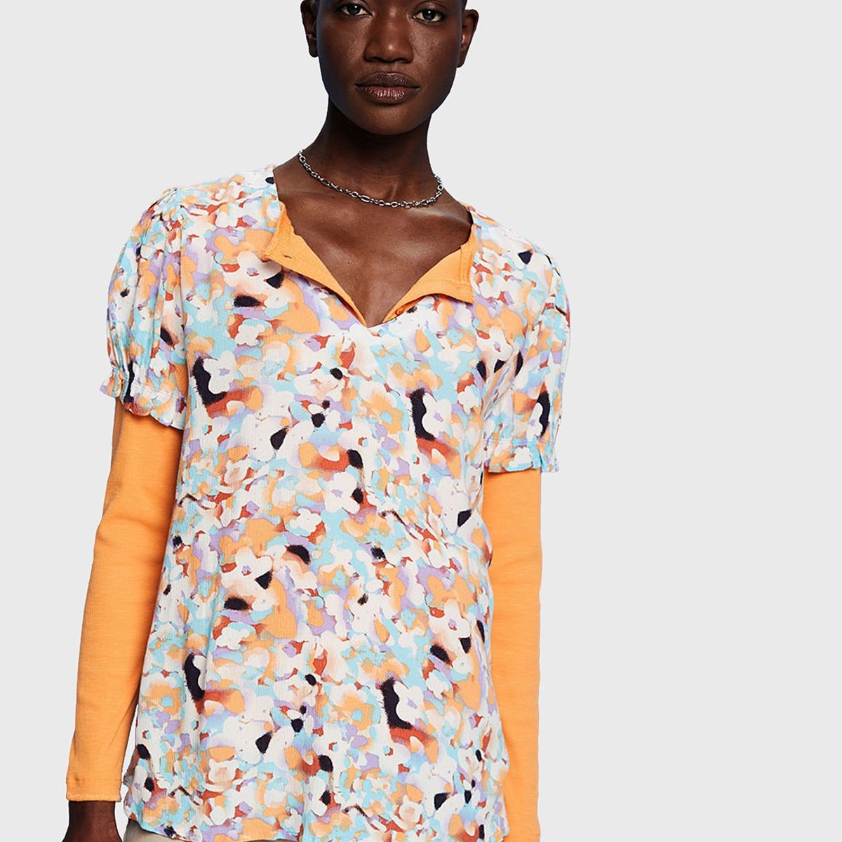 ESPRIT - Blusa Estamapada Hawaiana Manga Corta Mujer Esprit ESPRIT