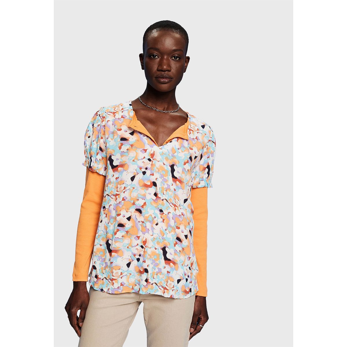 ESPRIT - Blusa Estamapada Hawaiana Manga Corta Mujer Esprit ESPRIT