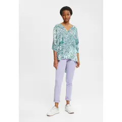 ESPRIT - Blusa De Satén De Viscosa Estampada Mujer